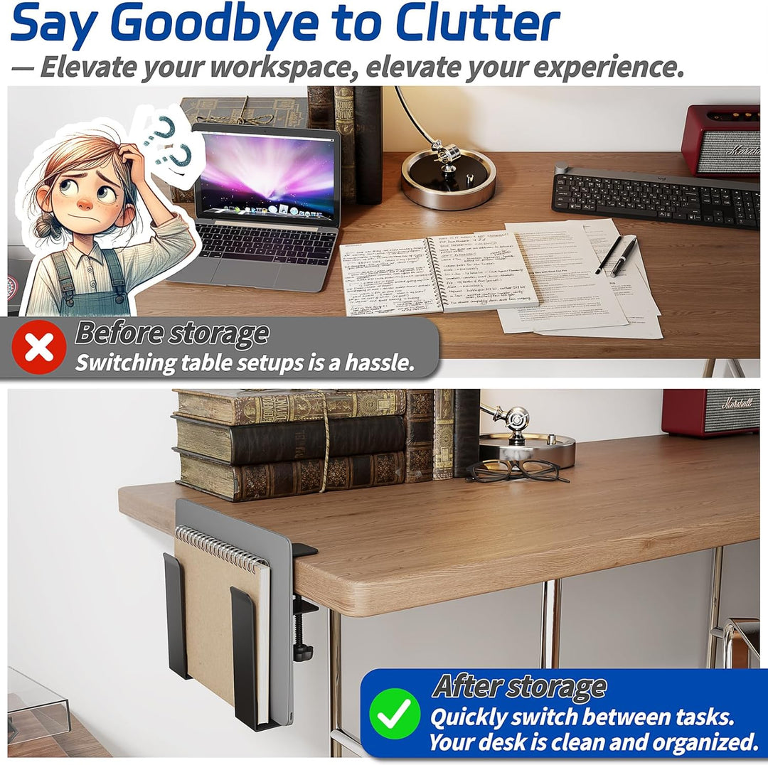 otuiaim Verstellbarer Laptopständer mit Klemme für Schreibtische - ohne Bohren - Edelstahl Schreibti