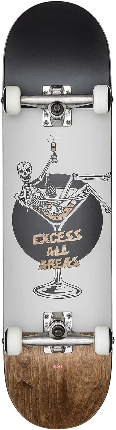 Globe Skateboard Complete Deck G1 Excess 8.0" FU Complete White/Brown, White/Brown