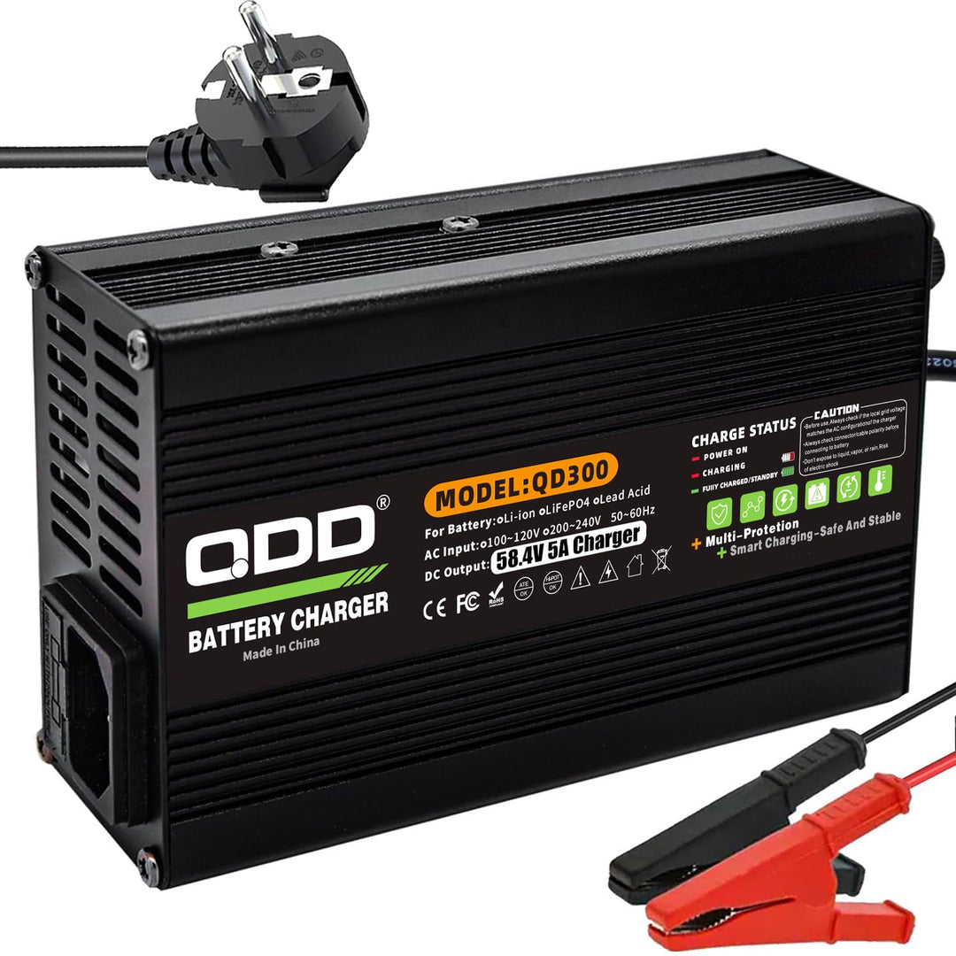 QDD 58,4 V 5A Ladegerät 58,4 V LiFePO4 Batterie Smart Ladegerät Verwendet für 16S 48 V LiFePO4 Batte