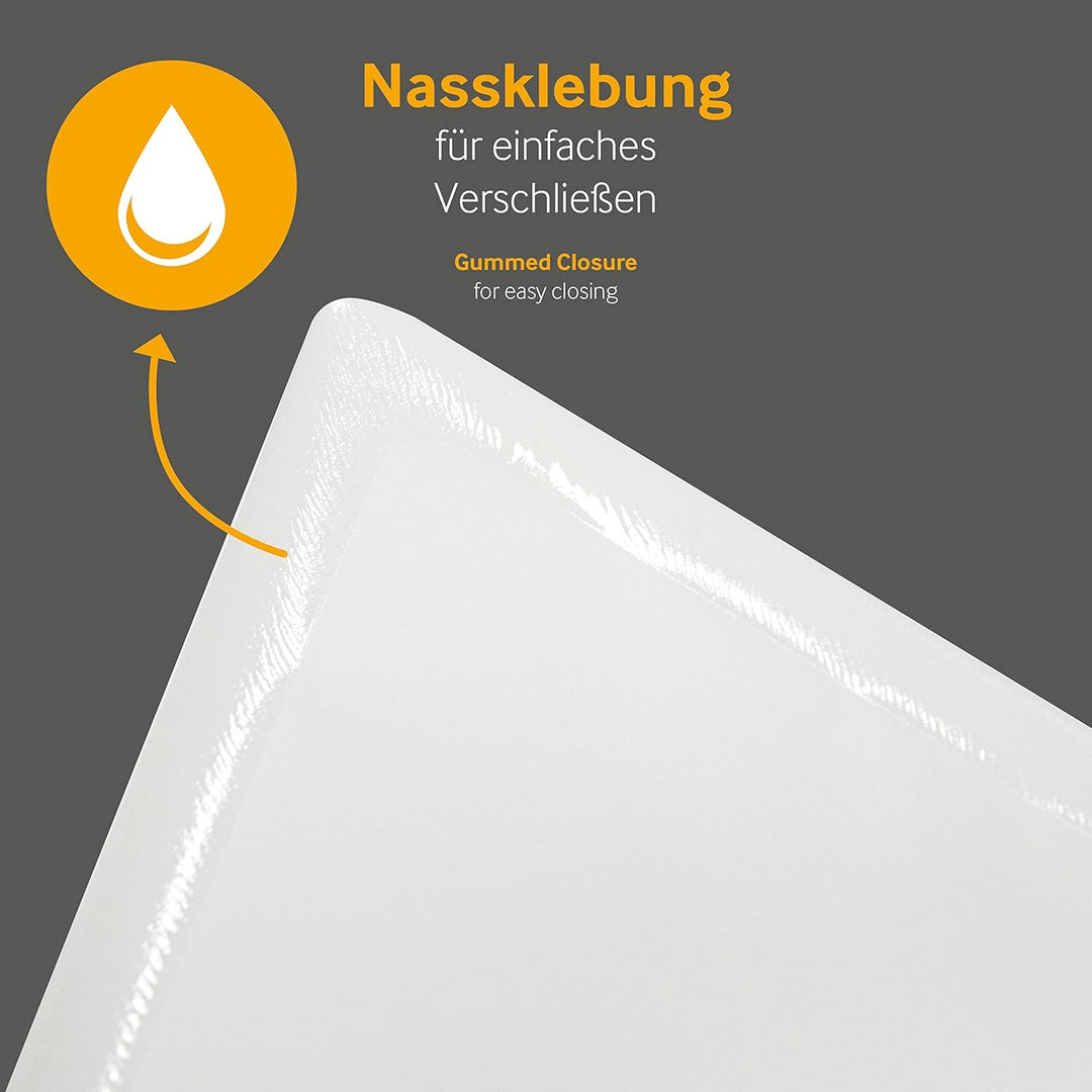 100 Stück, Transparente Briefumschläge, DIN C5, Nassklebung, Spitze Klappe, 90 g/qm Offset, Ohne Fen