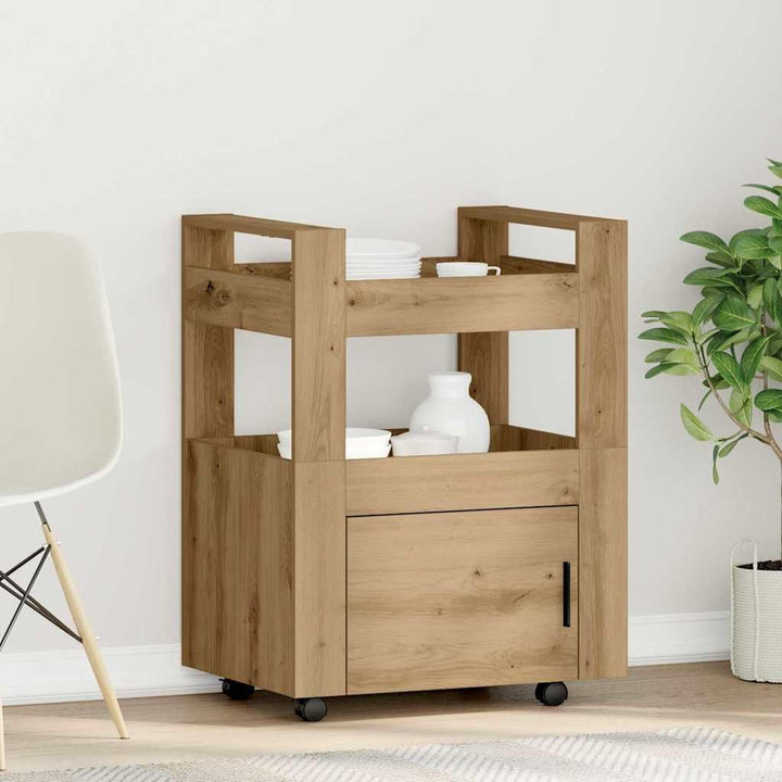 vidaXL Küchentrolley Artisan-Eiche 60 x 45 x 80 cm Holzwerkstoff, Moderner Küchenwagen, rechteckiger