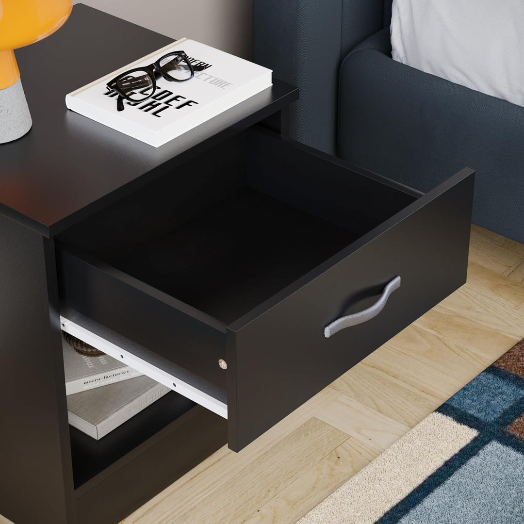 Vida Designs schwarz Nachttisch Schublade, Nachttisch, 1 Schublade, Nachttisch, Metall Griffe & Läuf