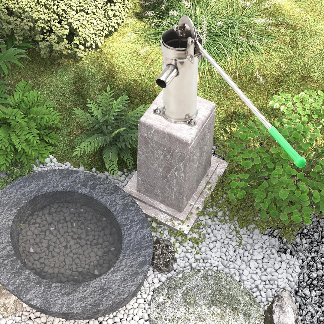 TABODD Wasserpumpe Edelstahl, Wasserhandpumpe Handpumpe Wasser Brunnen Handwasserpumpe Manuelle Wass