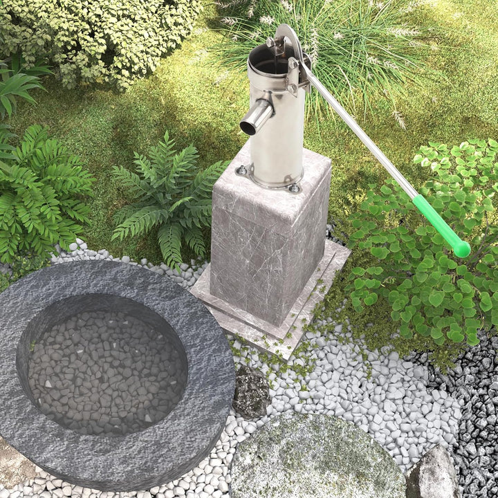 TABODD Wasserpumpe Edelstahl, Wasserhandpumpe Handpumpe Wasser Brunnen Handwasserpumpe Manuelle Wass