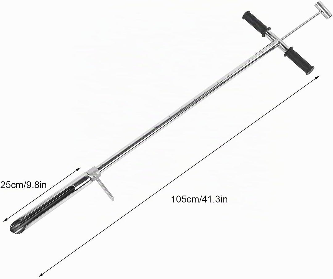 Bodenprobenehmer Edelstahl, 105cm Länge 50mm Mund Edelstahl Bodenprobenehmer mit Pedal