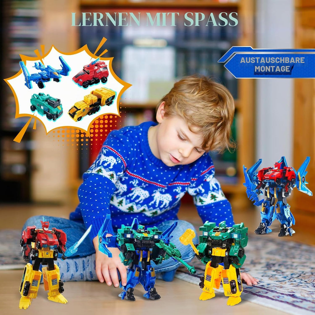 2 in 1 Transforming Roboter Stego Blast Wing, 7,28 Zoll, Roboter Spielzeug für Kinder, Chariot und T