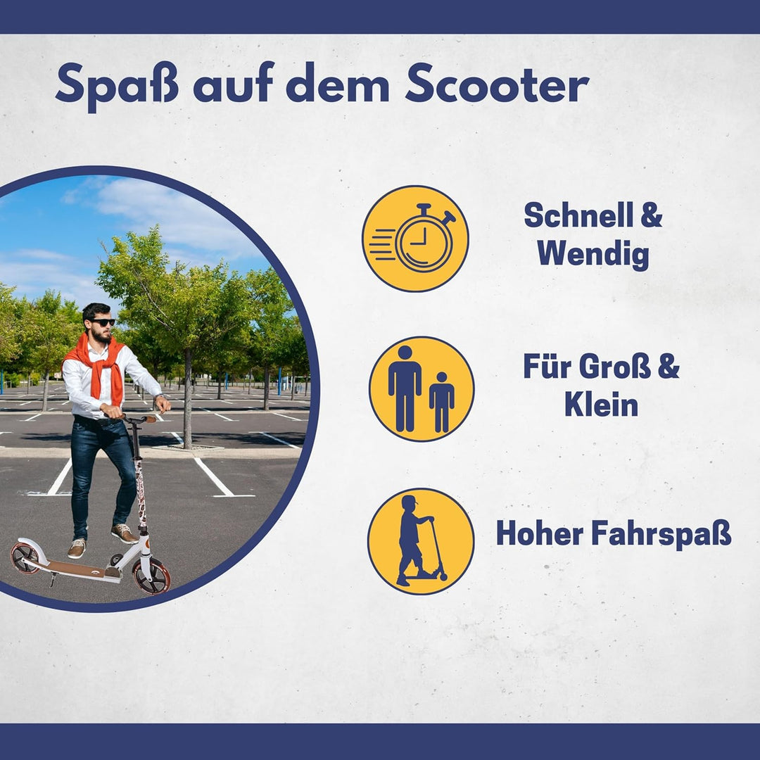 Best Sporting Scooter Erwachsene und Kinder I klappbarer Roller mit Ständer I stilvoller City-Roller