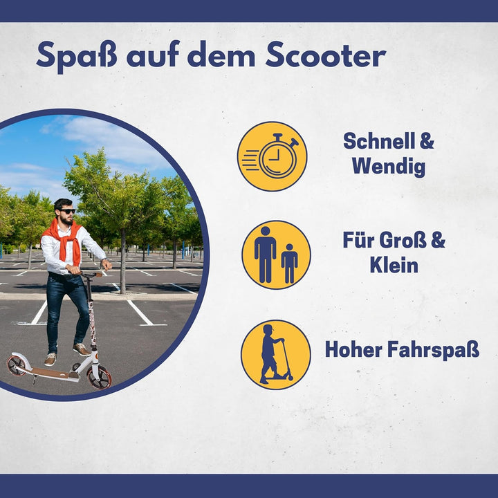 Best Sporting Scooter Erwachsene und Kinder I klappbarer Roller mit Ständer I stilvoller City-Roller