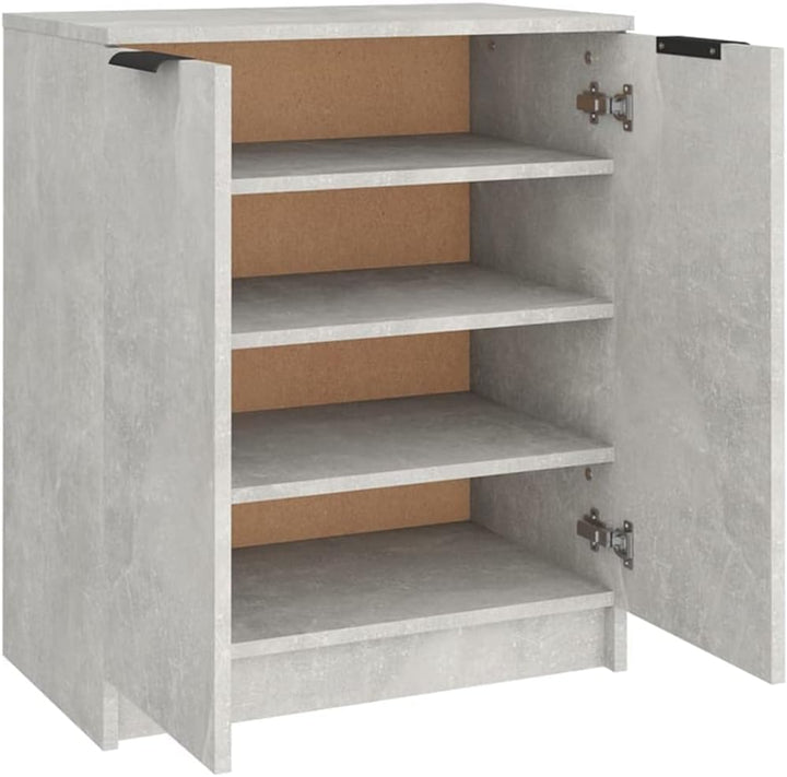 Schuhschrank Betongrau 59x35x70 cm Holzwerkstoff, Schuhe Organizer, Schuhe Aufbewahrung, Schuhregal