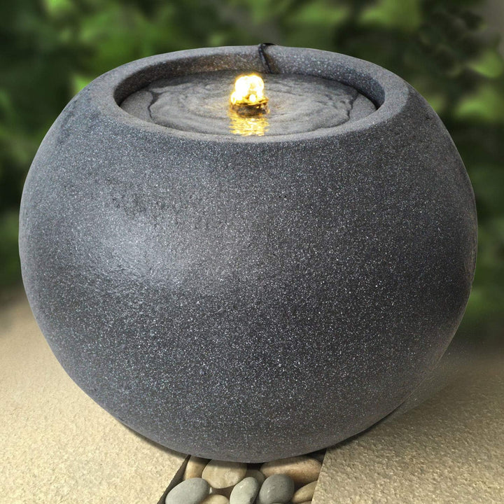 Gartenbrunnen Brunnen Zierbrunnen Zimmerbrunnen Brunnen mit LED-Licht 230V Wasserfall Wasserspiel fü