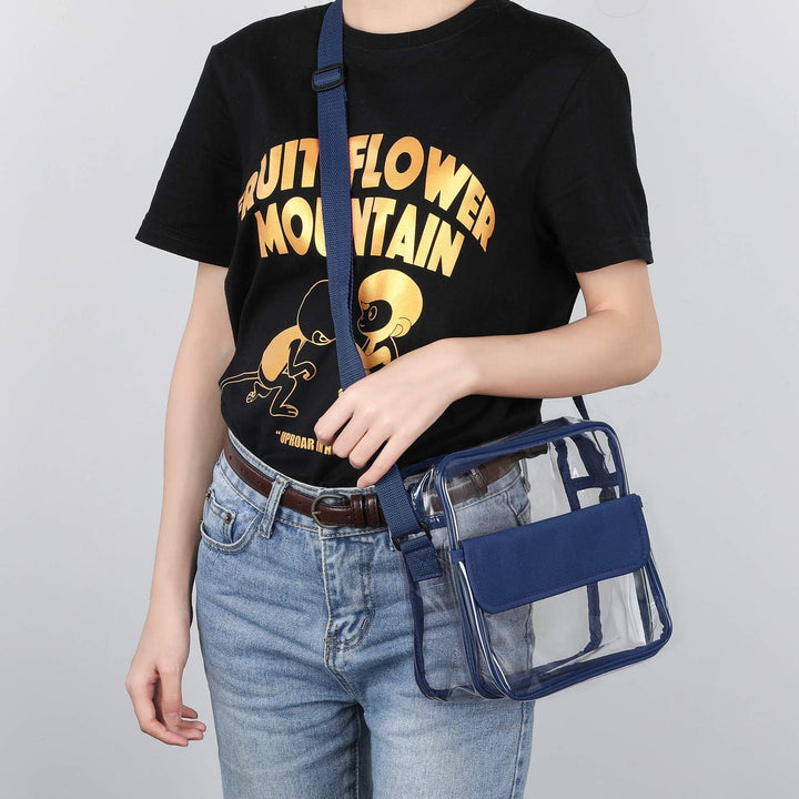 QKURT Klare Brieftasche mit verstellbarem Gurt, Concert Stadium Approved Clear Bag Transparent Purse