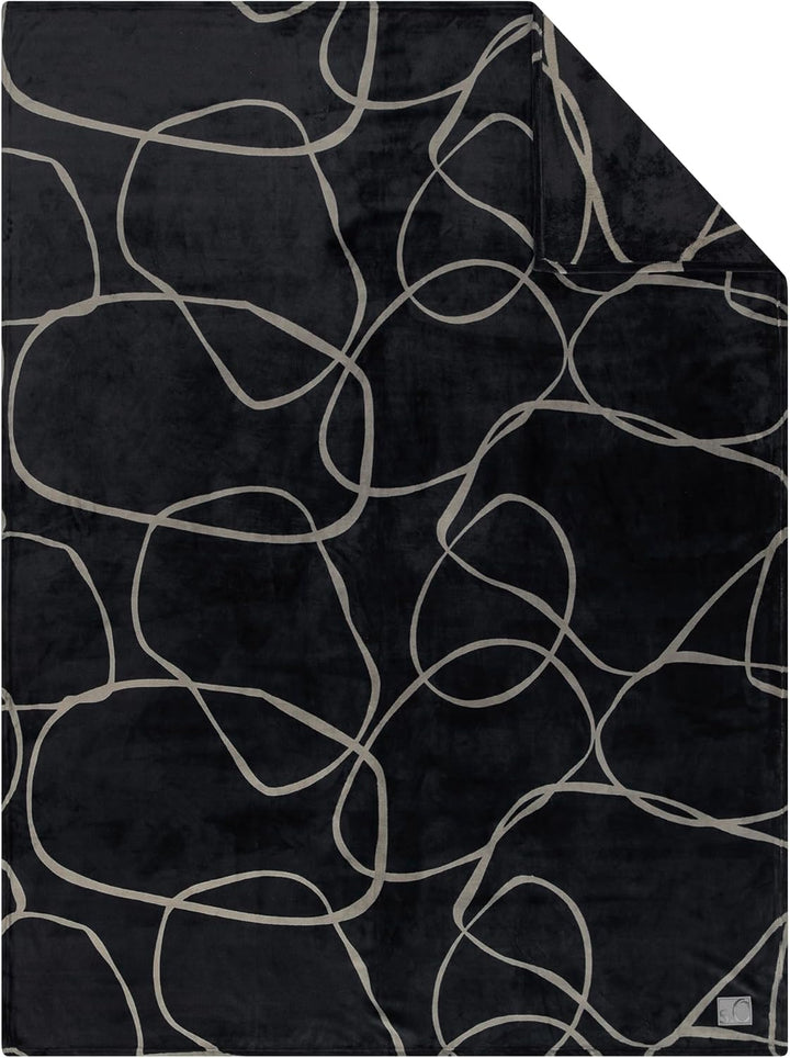 s.Oliver Kuschelsoft Decke 150x200 - flauschig, warm & waschbar, Kuscheldecke schwarz Schwarz 150 x