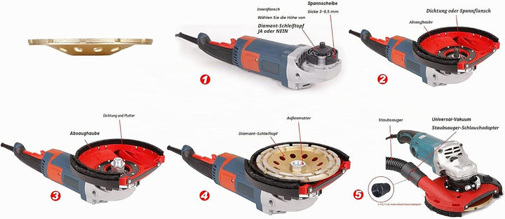 Aidelife Absaughaube mit Bürsten für Winkelschleifer 180mm, 180mm