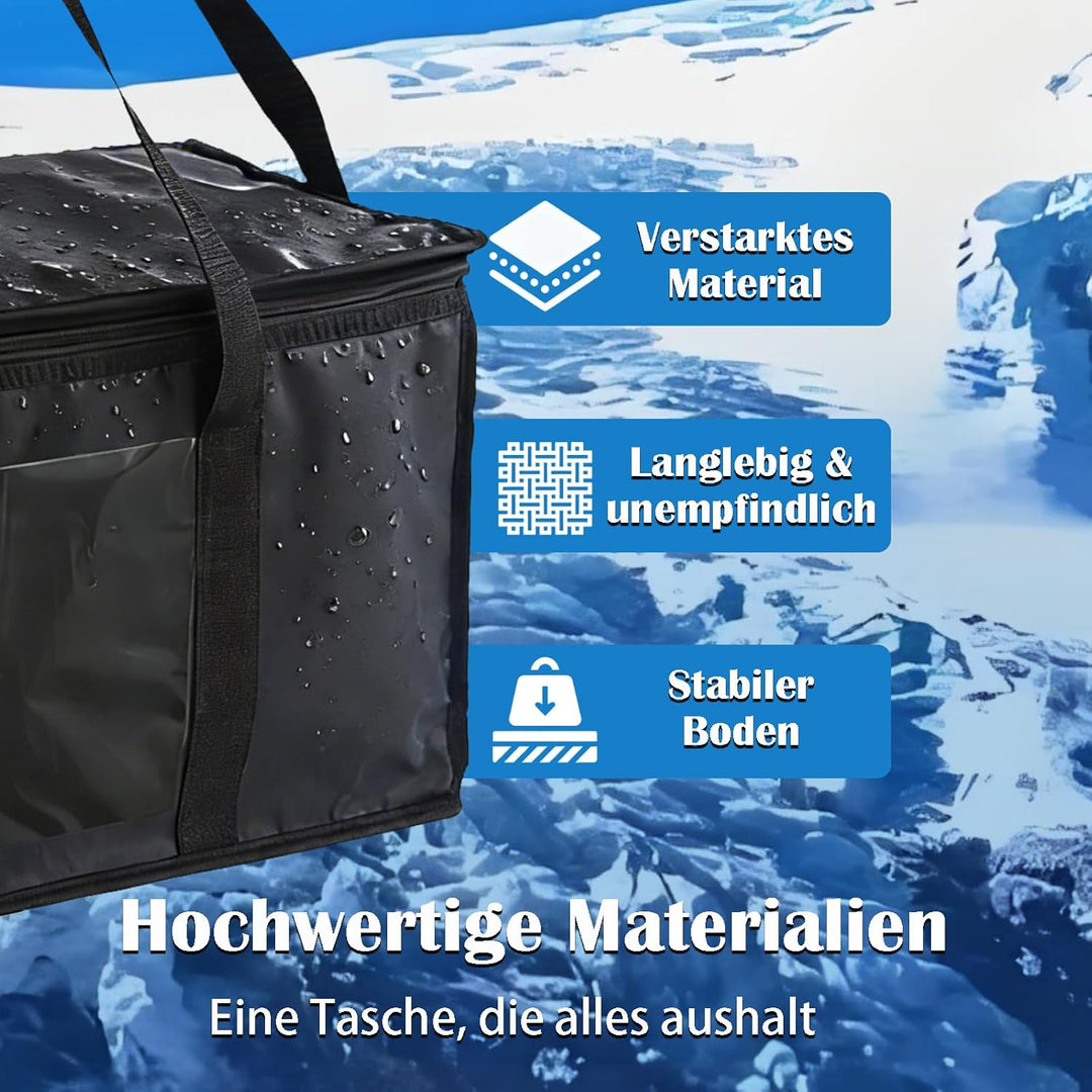 60L Kühltasche Gross, Oxford Kühltasche Faltbar Isoliertasche, Thermotasche Picknicktasche, für Eink