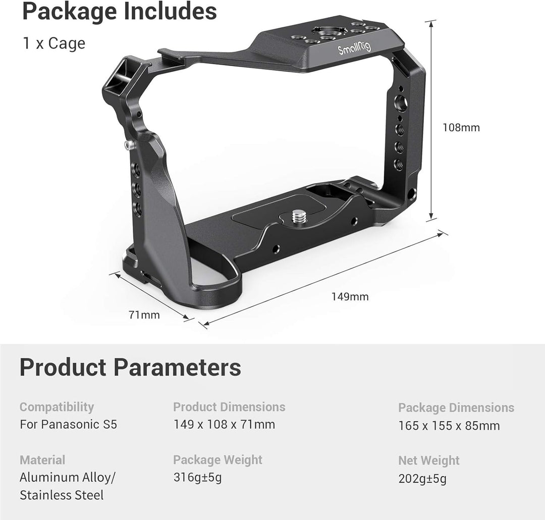 SMALLRIG S5 Kamerakäfig für Panasonic S5 Camera Cage - 2983