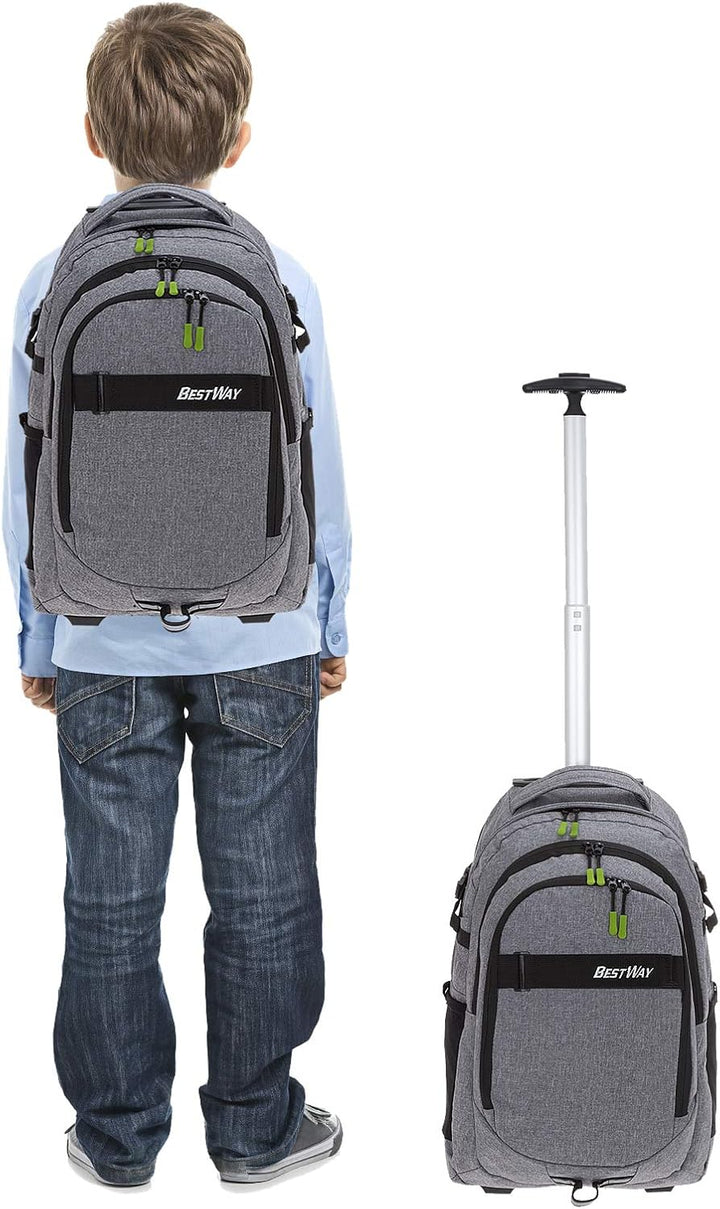 Bestway Trolley Schulrucksack Schultrolley 2 Teile Set Packer Evo inklusive Regenhülle 40244 (Dark S