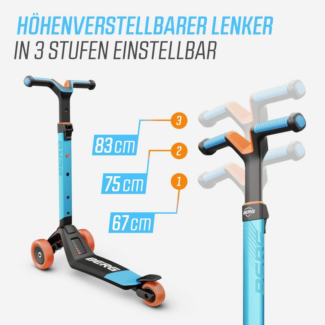 BERG Nexo Kinderroller Kinderscooter faltbar ab 2 Jahre | Höhenverstellbarer Tretroller Scooter | Dr