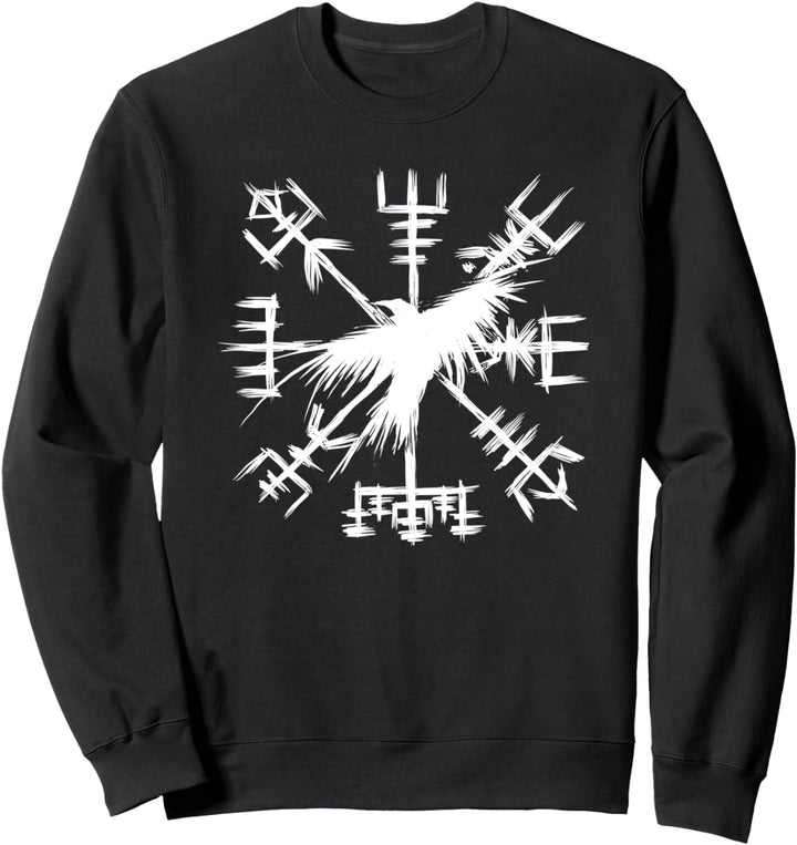 Wikinger-Symbol - Vegvisir mit Rabe - Wikingerkompass Sweatshirt