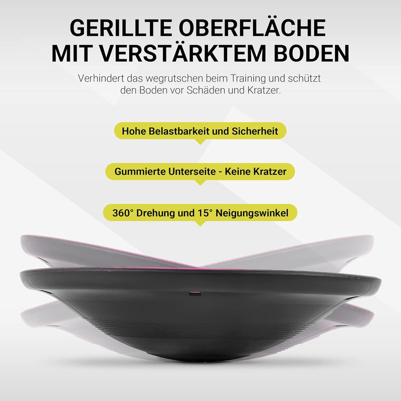 MSPORTS Balance Board Premium 40 cm Durchmesser inkl. Übungsposter und Work Out App GRATIS - Therapi