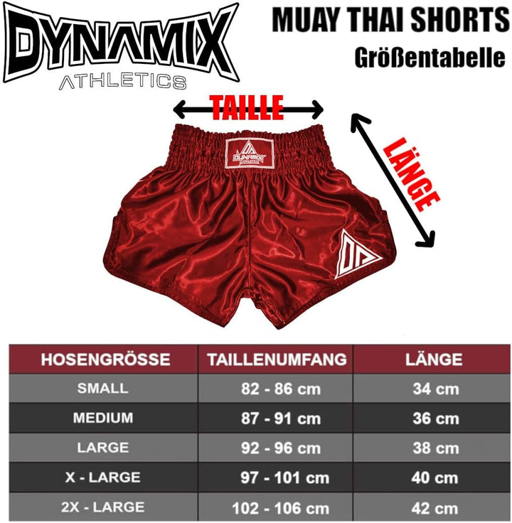 Dynamix Athletics Muay Thai Shorts Origin - Traditionelle Klassische Thaibox Hose für Herren mit bre