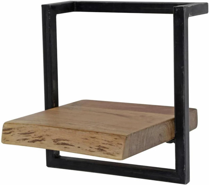 Ringo-Living Vintage Wandregal Holz mit Metall, Deko Holzregal Industrial Regal, Tv Wandregal hängen
