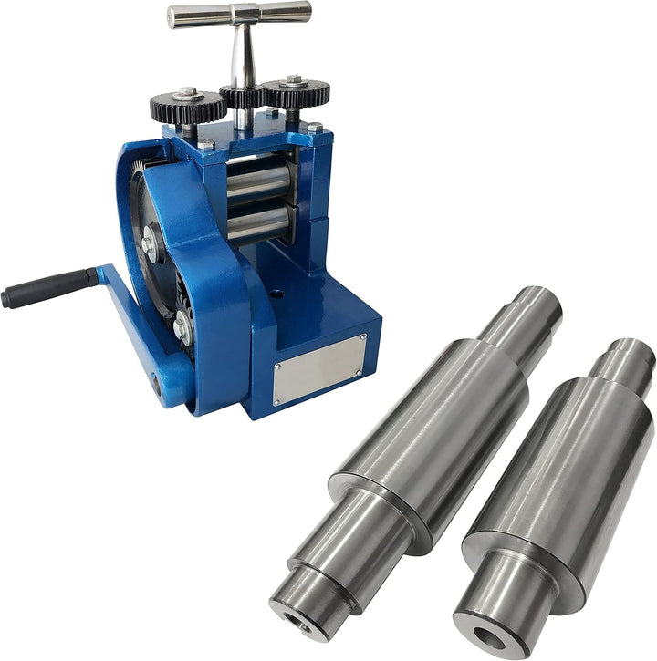 7,6 cm grosse Rollmühle, Abflachung Designs, Gold/Silber, Barren, 7 Rollen, Schmuck-Werkzeug