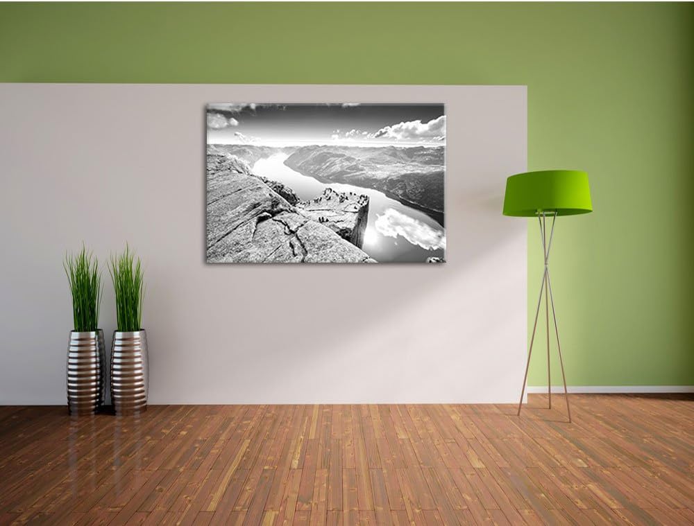 Pixxprint Küste in Norwegen als Leinwandbild/Grösse: 100x70 / Wandbild/Kunstdruck/fertig bespannt, 1