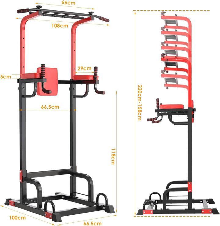 Power Tower Dip Station Klimmzugstange | Indoor-Fitness | multifunktionale Klimmzuggeräte für zu Hau