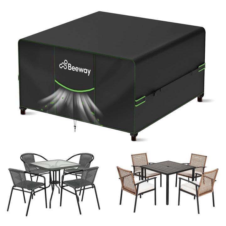 BEEWAY Gartenmöbel Abdeckung Wasserdicht V2.0 150x150x73cm, Schutzhülle Abdeckplane für Gartentische