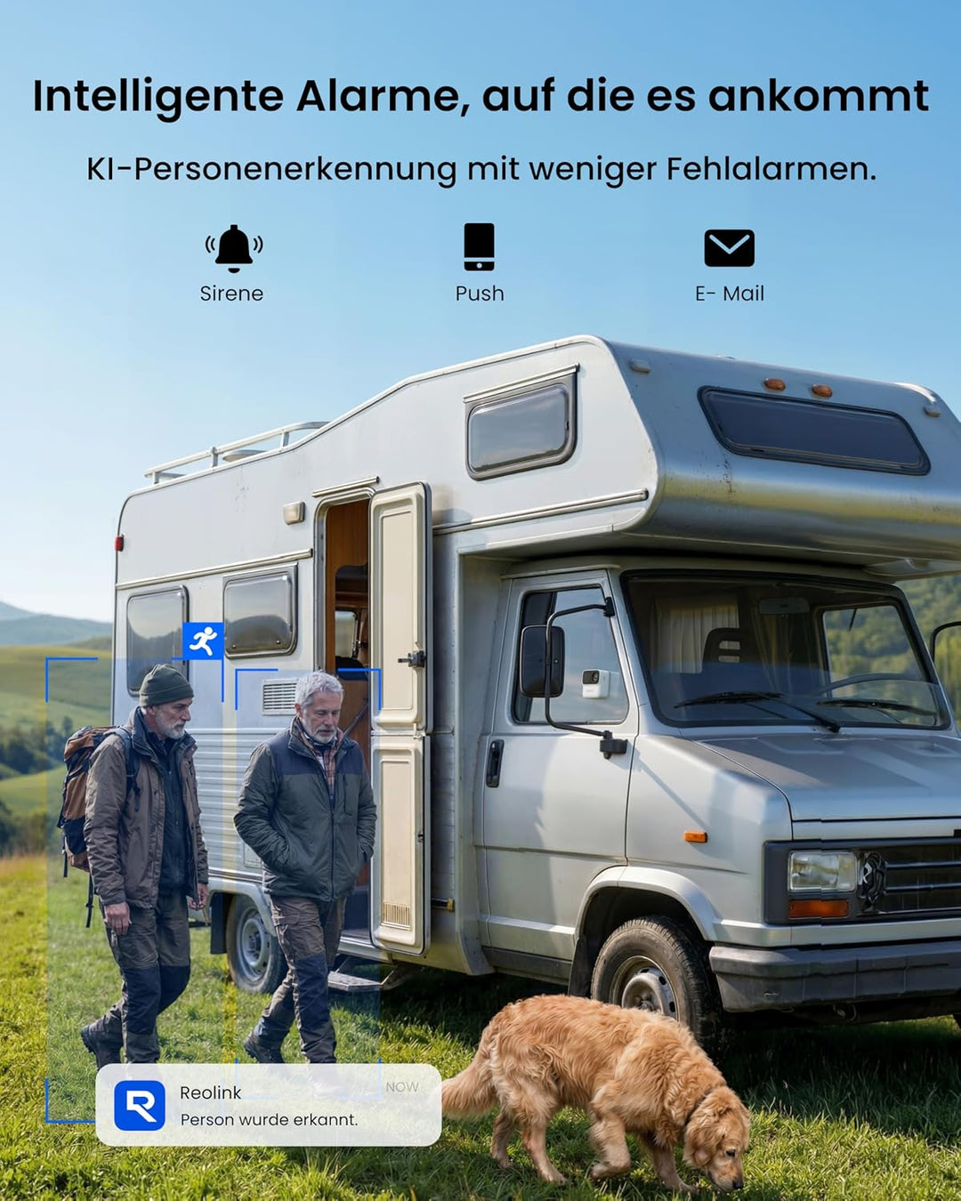 Reolink Magnetische Kabellose Überwachungskamera Aussen&amp;Innen, 9 Monate Akkulaufzeit, 2,4/5GHz WLAN,