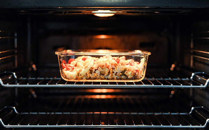 LOCK & LOCK Boroseal Frischhaltedosen aus Glas - 3er Vorratsdosenset - eckig - mit Deckel für Backof