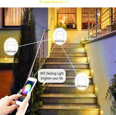 Bluetooth RGBWW Led Bodeneinbaustrahle Aussen 0.5W Ø45mm IP67 Wasserdicht LED Einbaustrahler Terrass