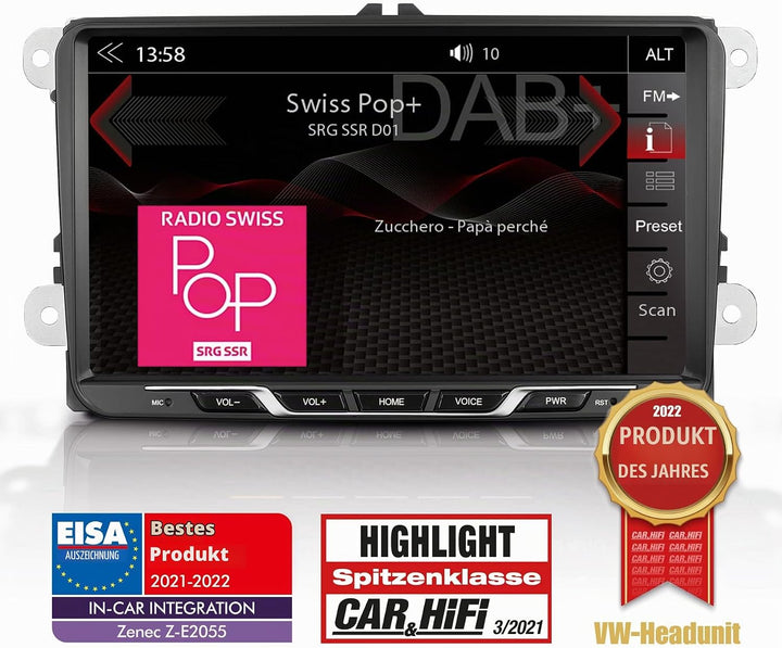 ZENEC Z-E2055: Autoradio für VW, Seat, Skoda (Golf 5 + 6 Plattformen), Mediencenter mit 9“ / 22,9 cm