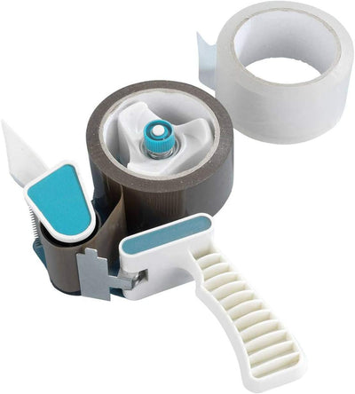 2 Stück Abroller Inkl. 4 Rollen Klebeband Handabroller Profi Klebebandabroller Paketbandabroller für
