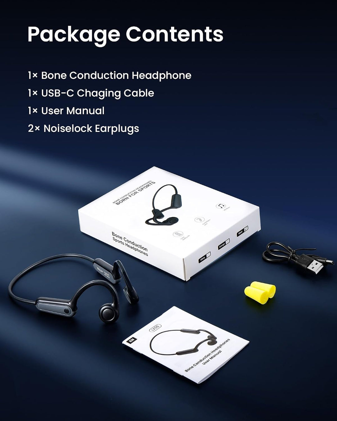 LAMA Knochenschall Kopfhörer Knochenleitungskopfhörer, kabelloser Bluetooth 6.0 Sportkopfhörer IP55