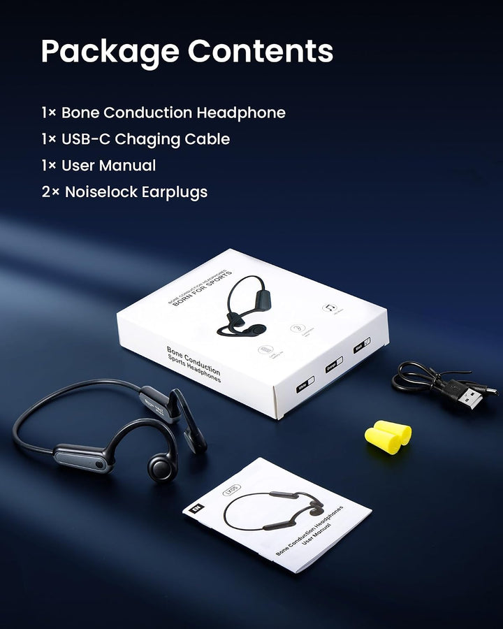 LAMA Knochenschall Kopfhörer Knochenleitungskopfhörer, kabelloser Bluetooth 6.0 Sportkopfhörer IP55