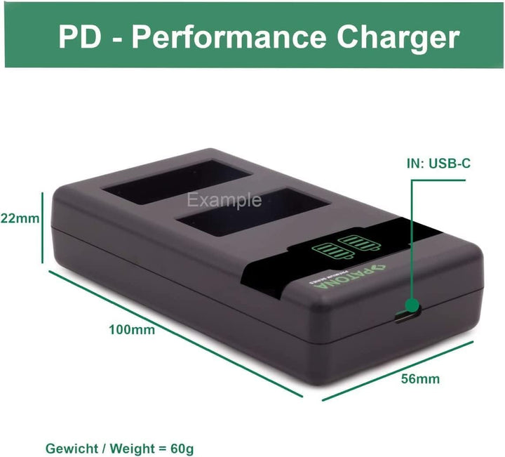 PATONA V1 Protect 2X Akku LP-E6NH (2400mAh) inkl. NTC-Sensor und V1 Gehäuse - mit PD Performance USB