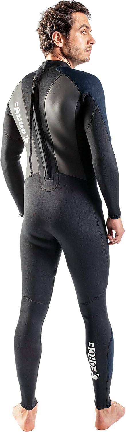 GUL Mens G-Force 3mm Back Zip Flatlock Wetsuit - Schwarz Navy Velcro® Brand Touch Fastener verstellb
