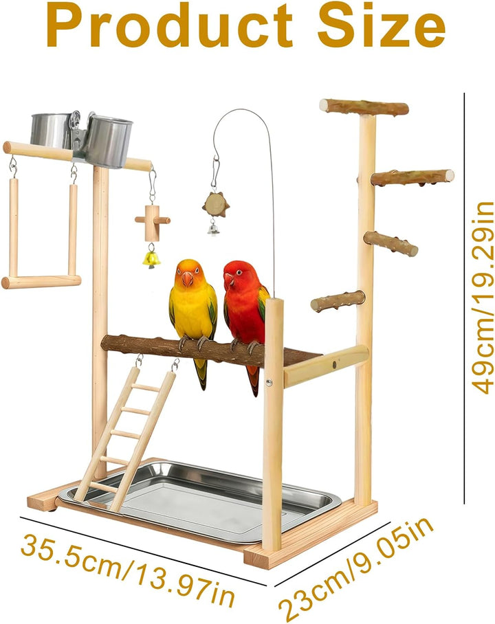 Grosses Wellensittich Spielplatz, Holz Vogel Spielplatz, Vogelspielplatz mit Feeder, Vogelbaum für W