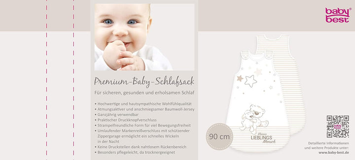 Herding Klaus GmbH GmbH Baby Best Schlafsack, Obermaterial Baumwolle/Füllung: 100% Polyester, beige,