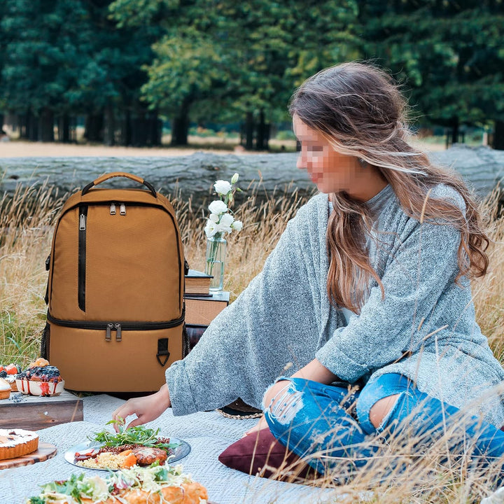 Kühlrucksack 28L Isolierter Kühltasche Picknickrucksack Doppelte Schicht Klein Thermo Rucksack für C