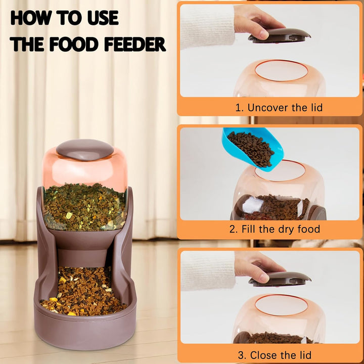 Automatisches Futter- und Wasserspender für Hunde, Katzen, Futterspender und Wasserspender, 3,8 l, 2