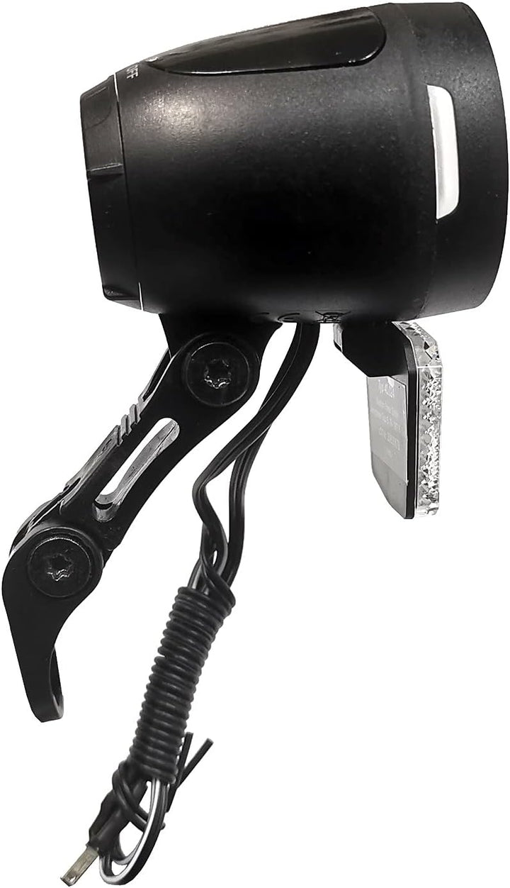 LED-Vorderlicht 80 Lux mit Standlicht, Taglicht und Helligkeitssensor für Nabendynamo Schwarz