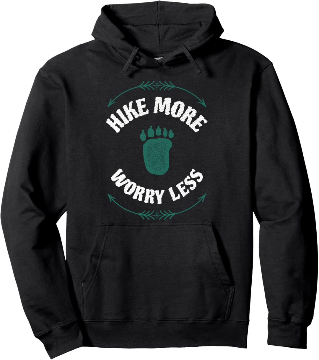 Mehr wandern, weniger Sorgen machen Vintage Retro Pullover Hoodie