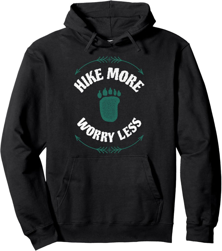 Mehr wandern, weniger Sorgen machen Vintage Retro Pullover Hoodie