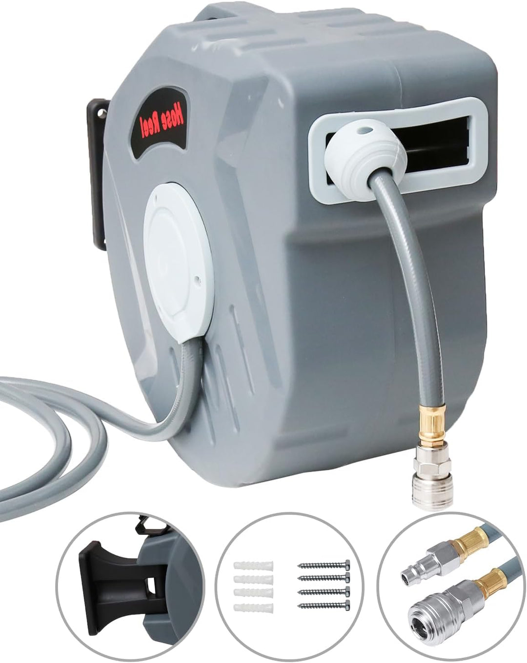 Hebitod 20+2m Druckluftschlauch Aufroller Automatisch, Schlauchaufroller mit 1/4'' Anschluss, Automa