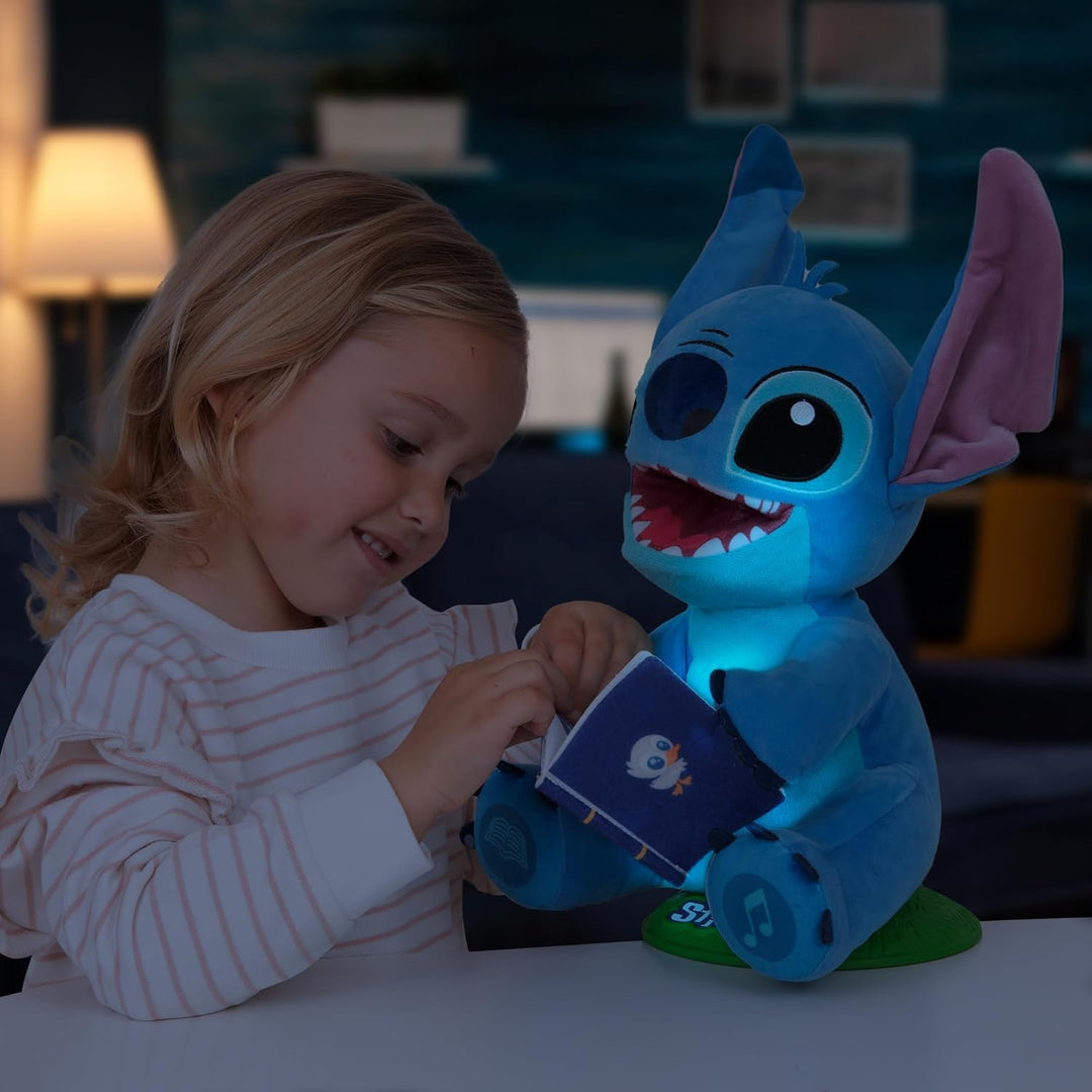 Stitch Storyteller Disney, interaktives Plüschtier von Lilo & Stitch, der 4 Lieder singt und 4 Gesch