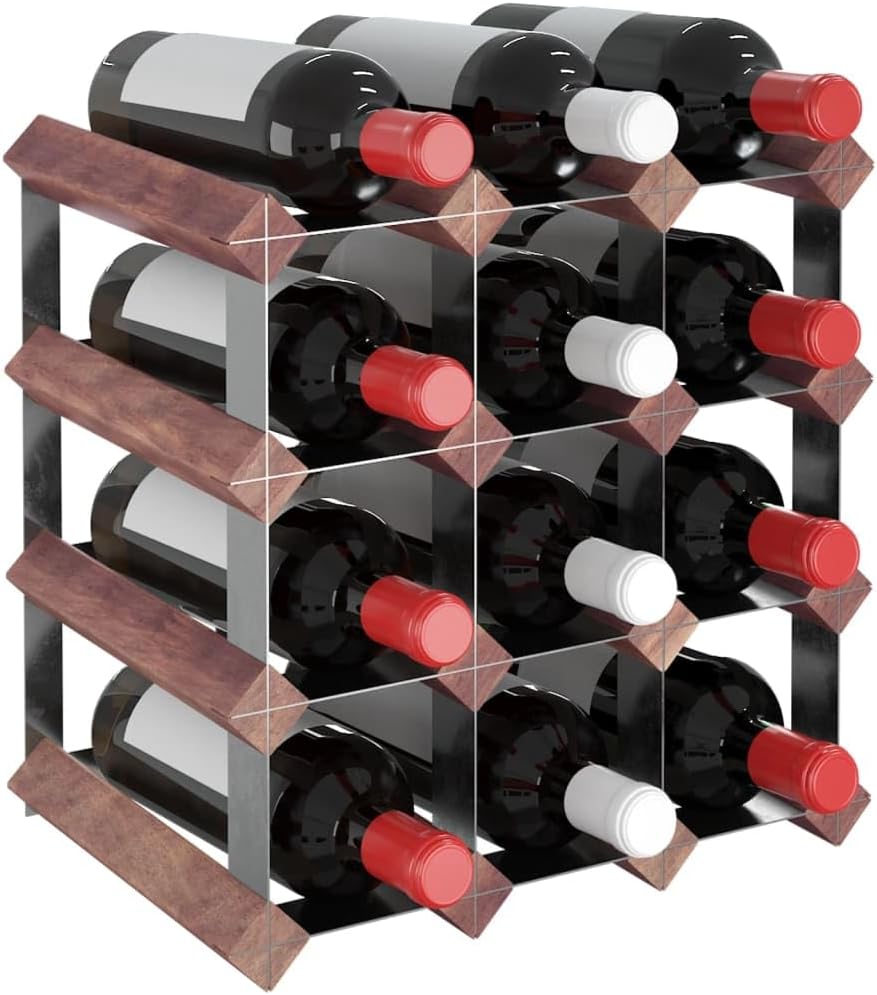 vidaXL Weinregal für 12 Flaschen Weinhalter Weinflaschenhalter Flaschenregal Weinständer Weinflasche