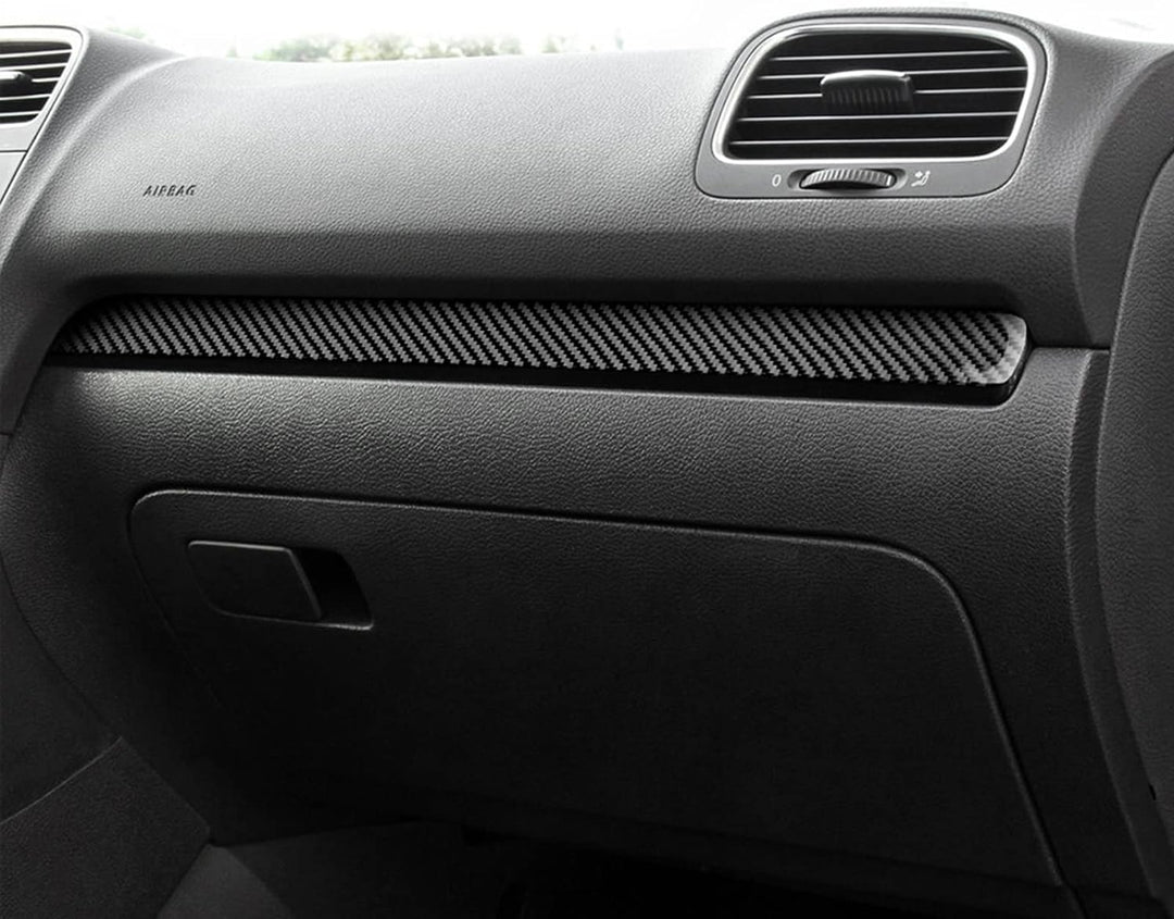 KUNGKIC Kohlefaser Armaturenbrett Zierleiste Auto Mittelkonsolenstreifen für Volkswagen VW Golf 6 GT