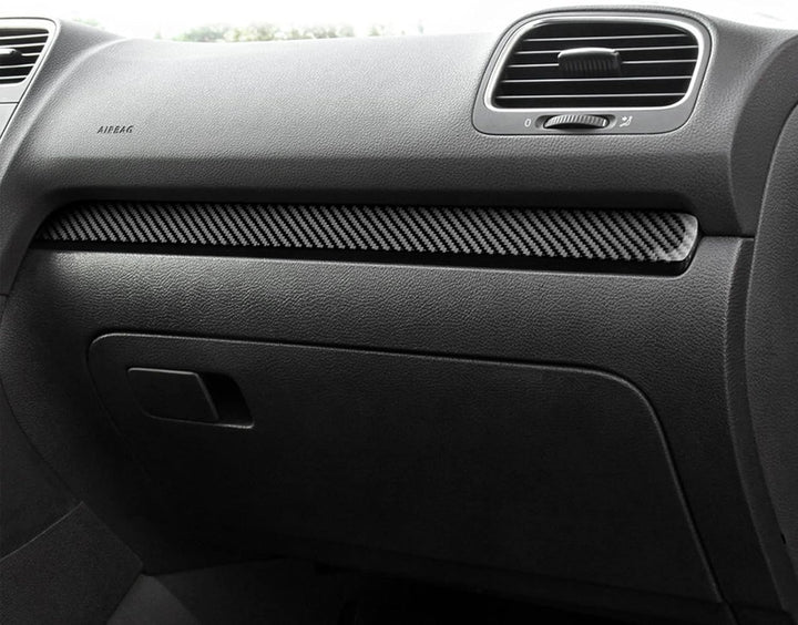 KUNGKIC Kohlefaser Armaturenbrett Zierleiste Auto Mittelkonsolenstreifen für Volkswagen VW Golf 6 GT